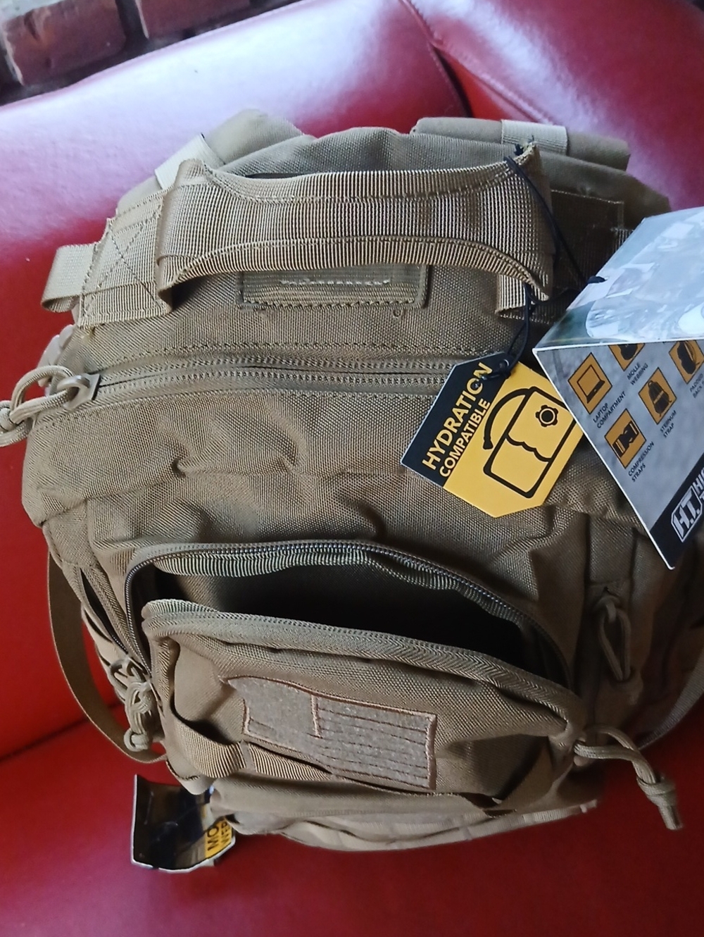 ✅️Tactical Hydration-Compatible Backpack - Coyote Brown - Picture 8 of 9